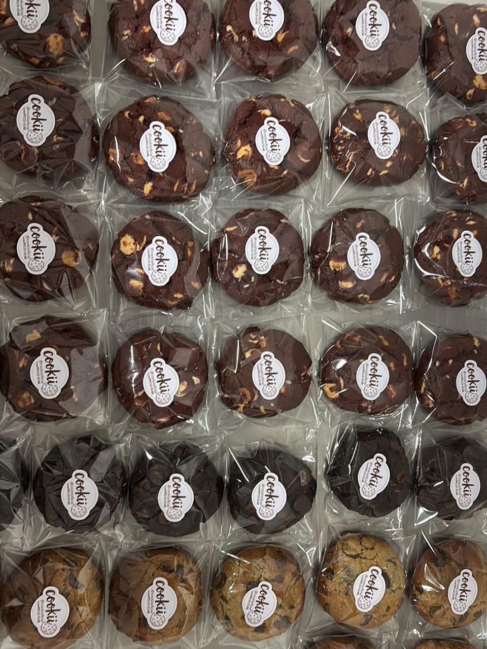 Cookies de cacau embalados para revenda